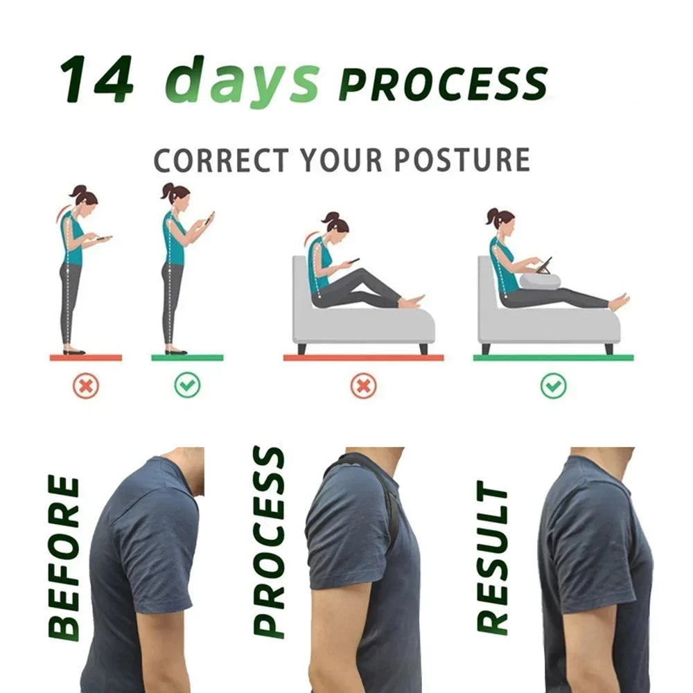 Adjustable Back Posture Correction Belt – Shoulder & Spine Support for Men & Women