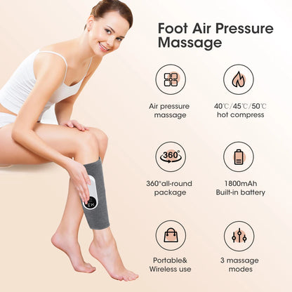 Electric Calf Massager – 360° Heated Air Pressure Leg Massage Machine