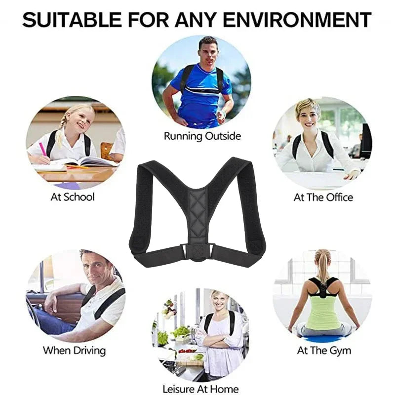 Adjustable Back Posture Correction Belt – Shoulder & Spine Support for Men & Women