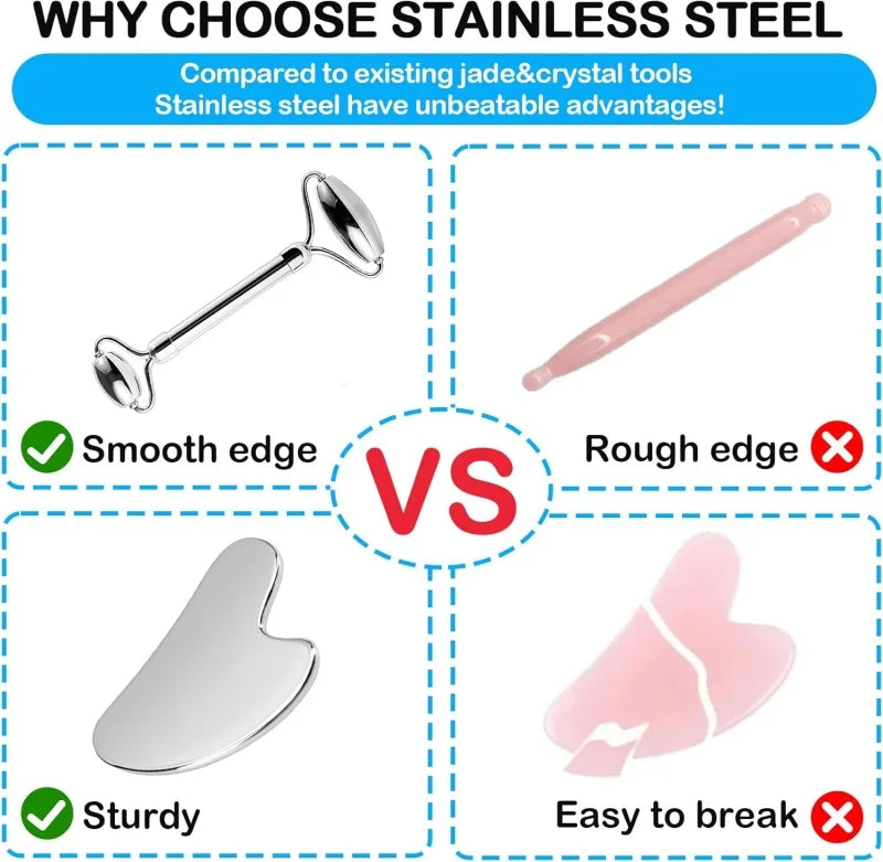 Stainless Steel Gua Sha & Massage Roller