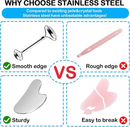 Stainless Steel Gua Sha & Massage Roller