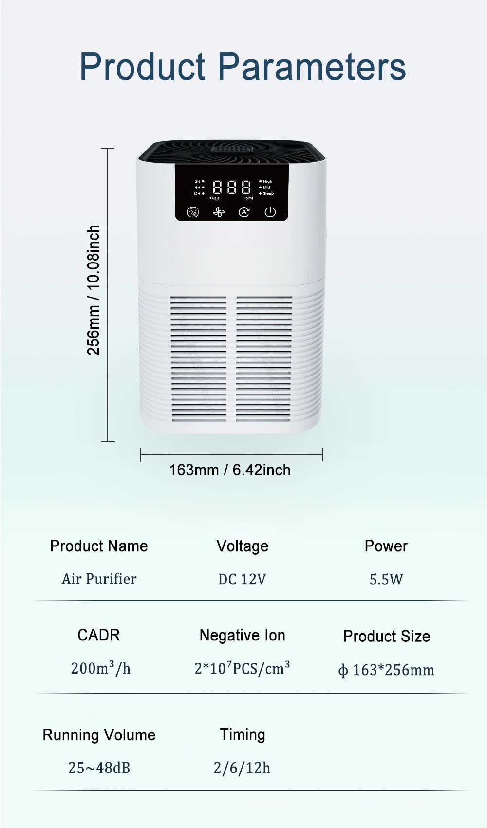 Air Purifier with HEPA & Negative Ion Generator