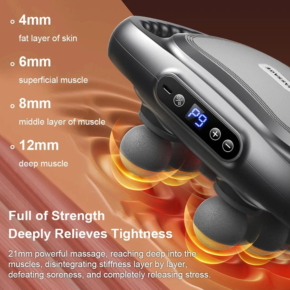 Professional Fascia Gun – Six-Head High-Frequency Muscle Massager
