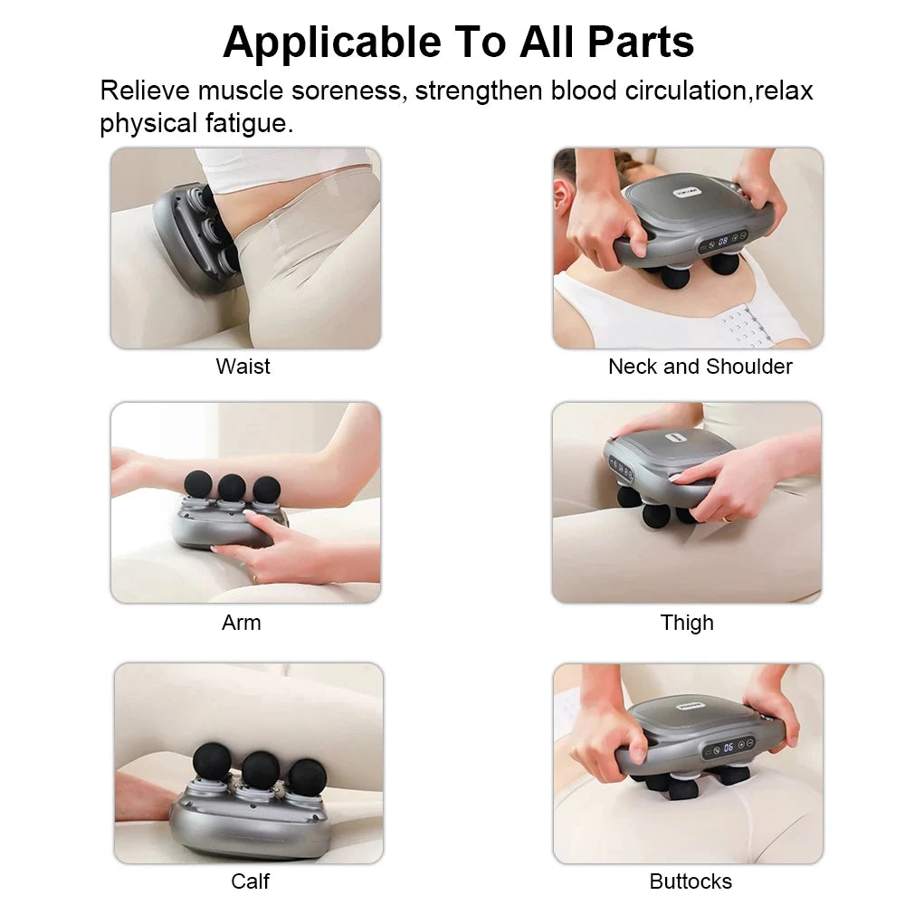 Professional Fascia Gun – Six-Head High-Frequency Muscle Massager