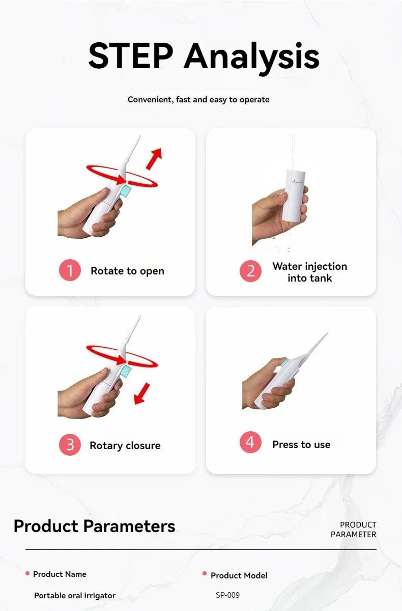 Portable High-Pressure Oral Irrigator