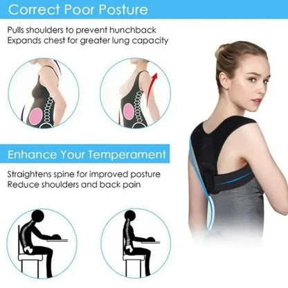 Adjustable Back Posture Correction Belt – Shoulder & Spine Support for Men & Women
