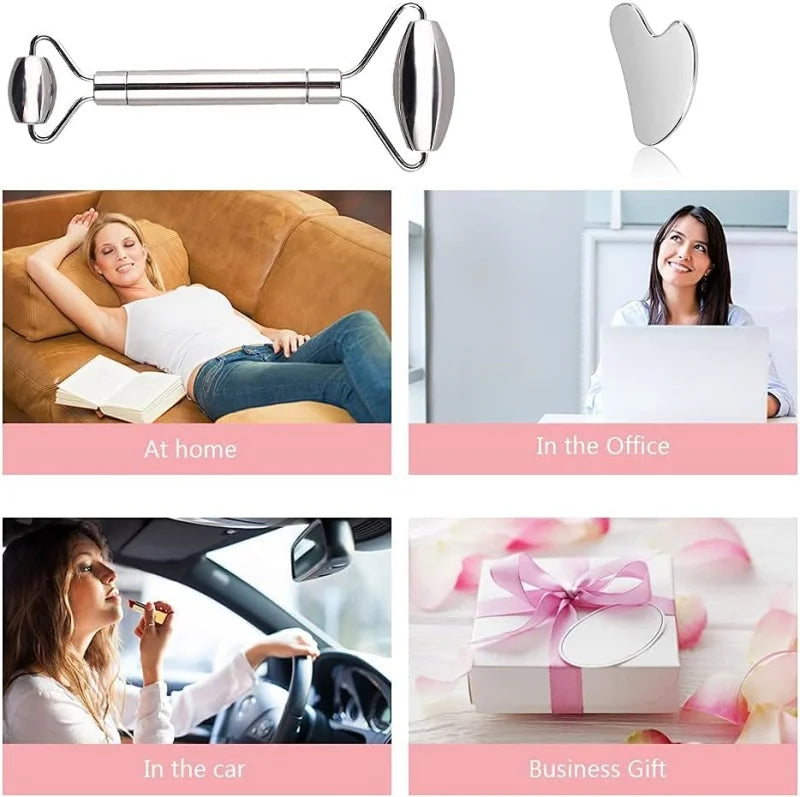 Stainless Steel Gua Sha & Massage Roller