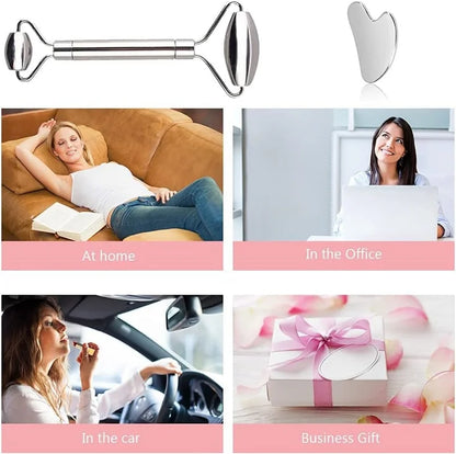 Stainless Steel Gua Sha & Massage Roller