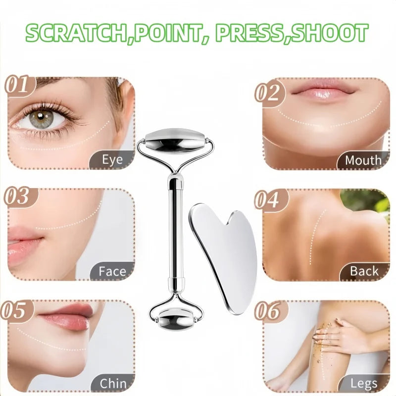 Stainless Steel Gua Sha & Massage Roller