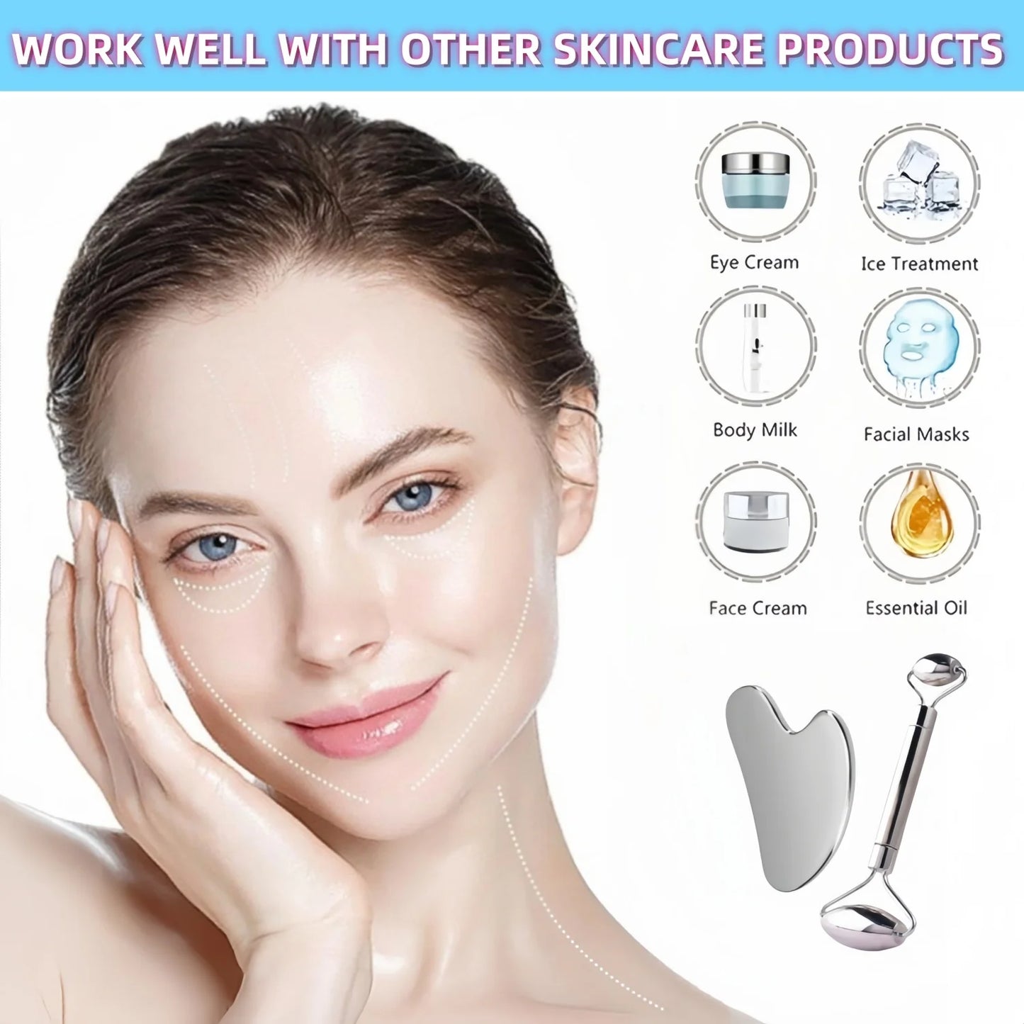 Stainless Steel Gua Sha & Massage Roller