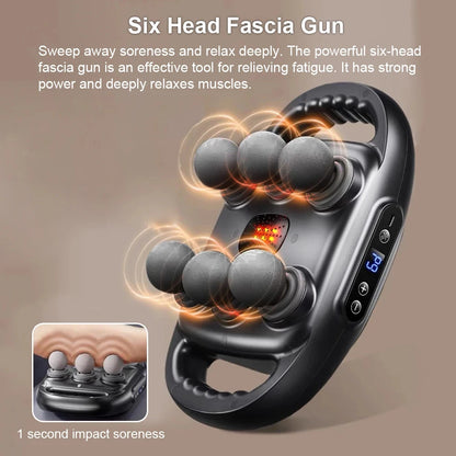 Professional Fascia Gun – Six-Head High-Frequency Muscle Massager